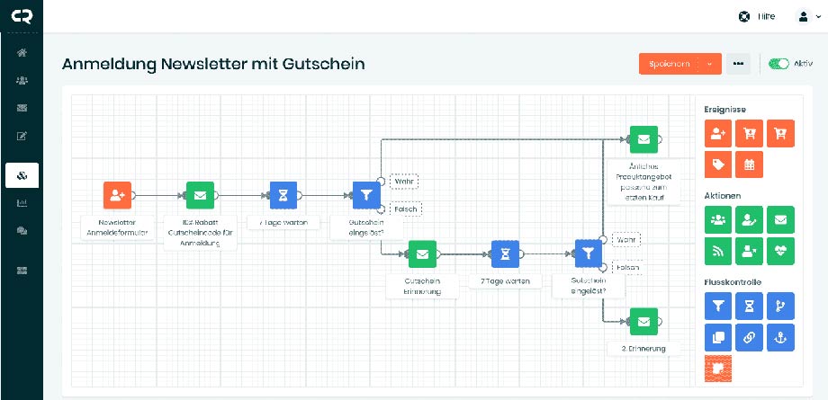 CleverReach THEA Automation Builder mit Trigger-Konfiguration