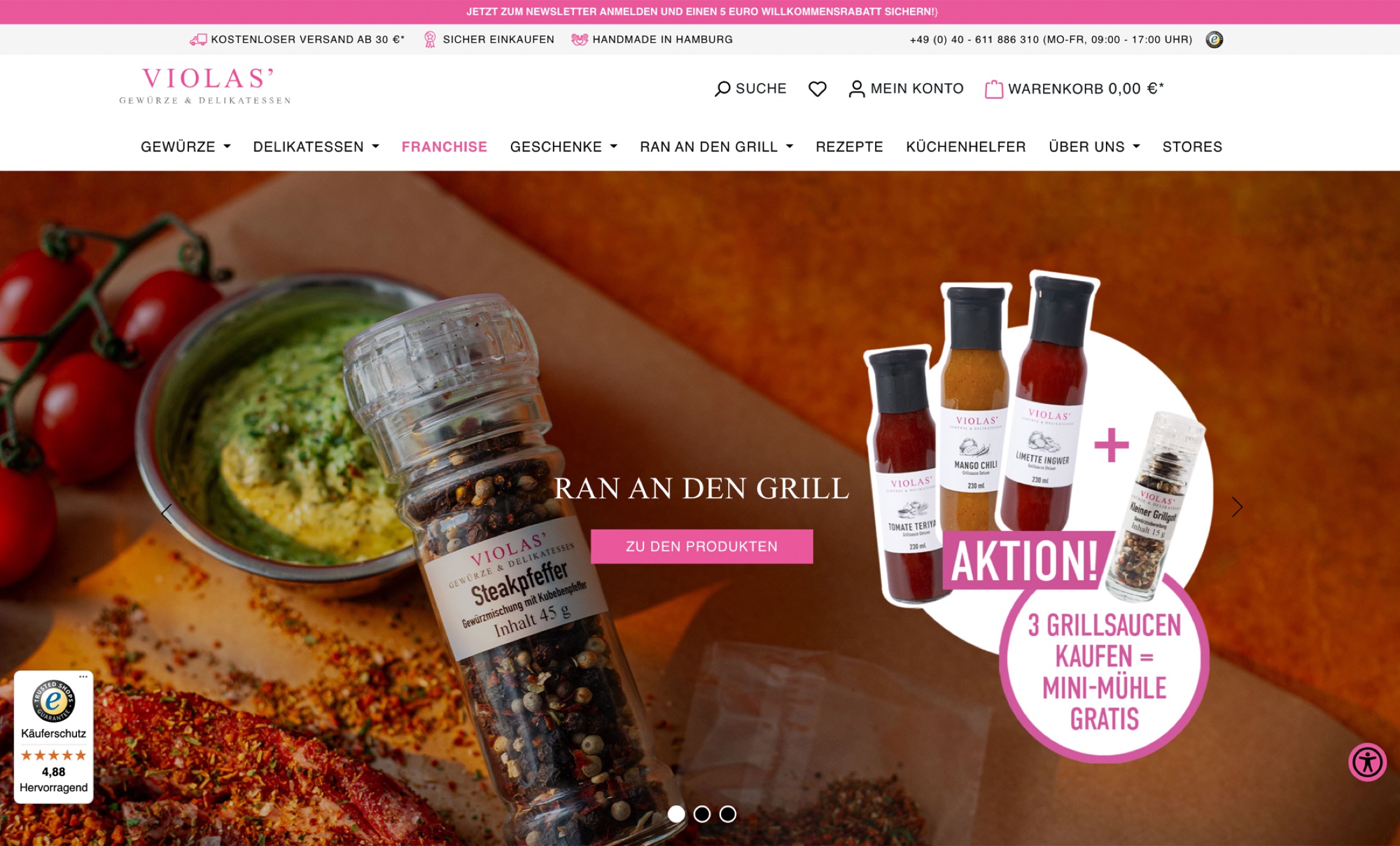 VIOLAS Gewürze & Delikatessen – Shopware-Shop von inventivo
